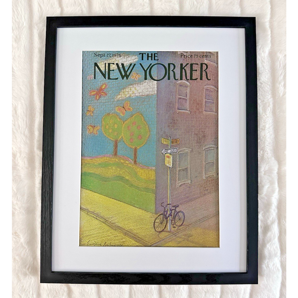 Framed 1976 The New Yorker Magazine Sept 27 Eugene Mihaesco Colorful Mural